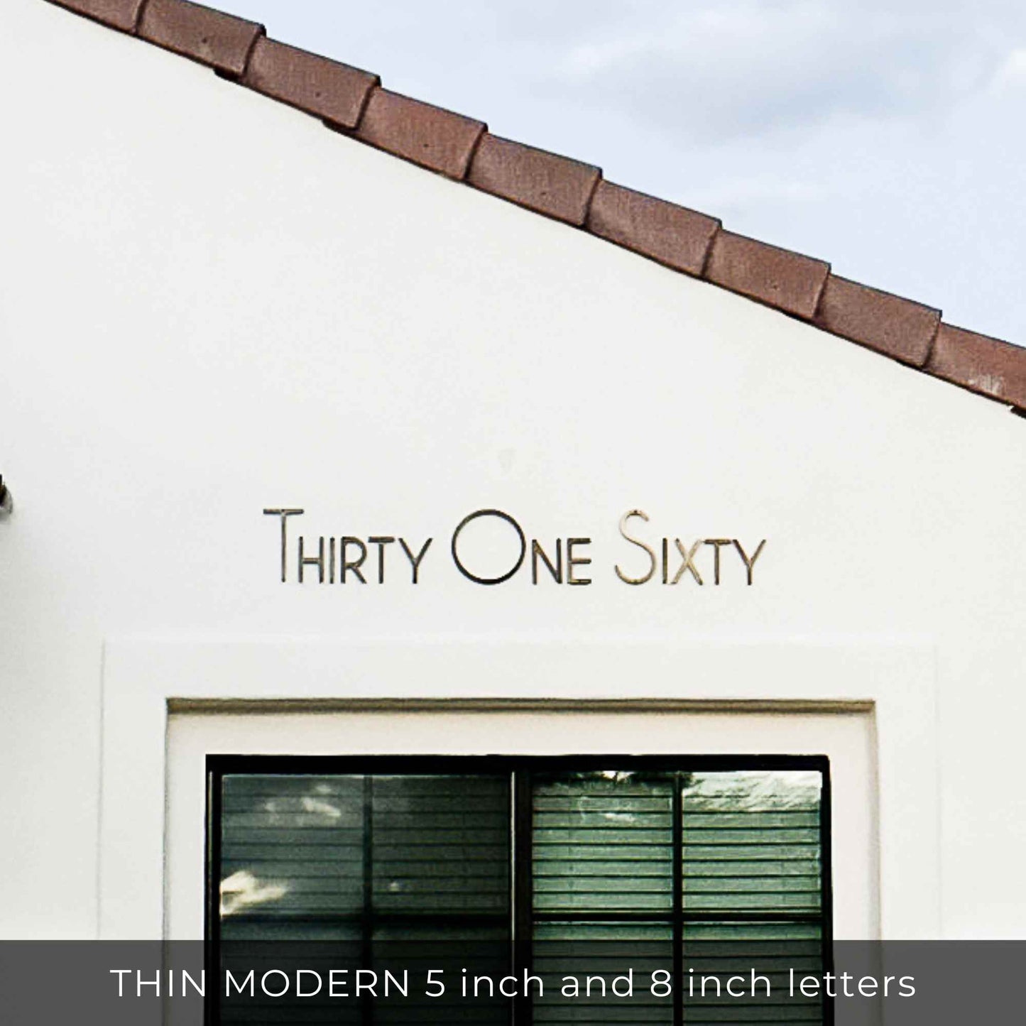 8 inch THIN MODERN house numbers and letters