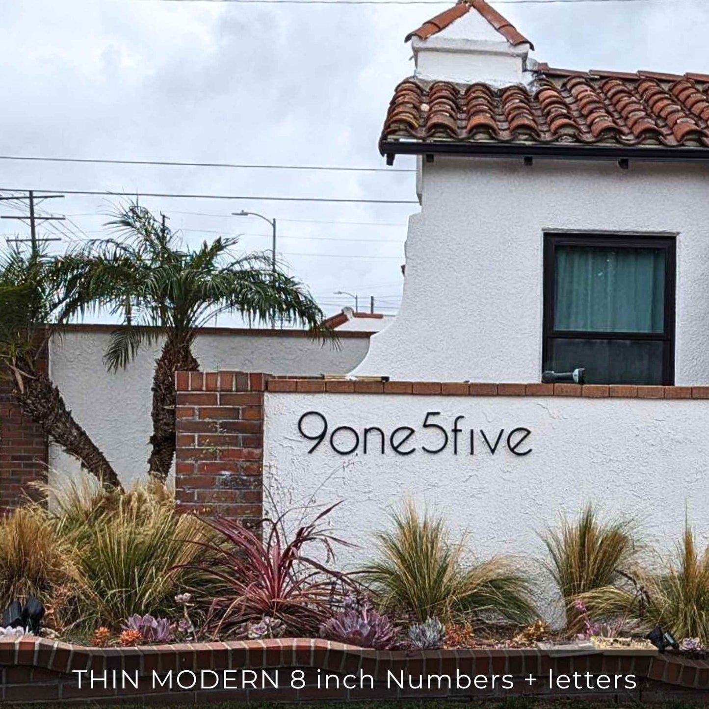 8 inch THIN MODERN house numbers and letters