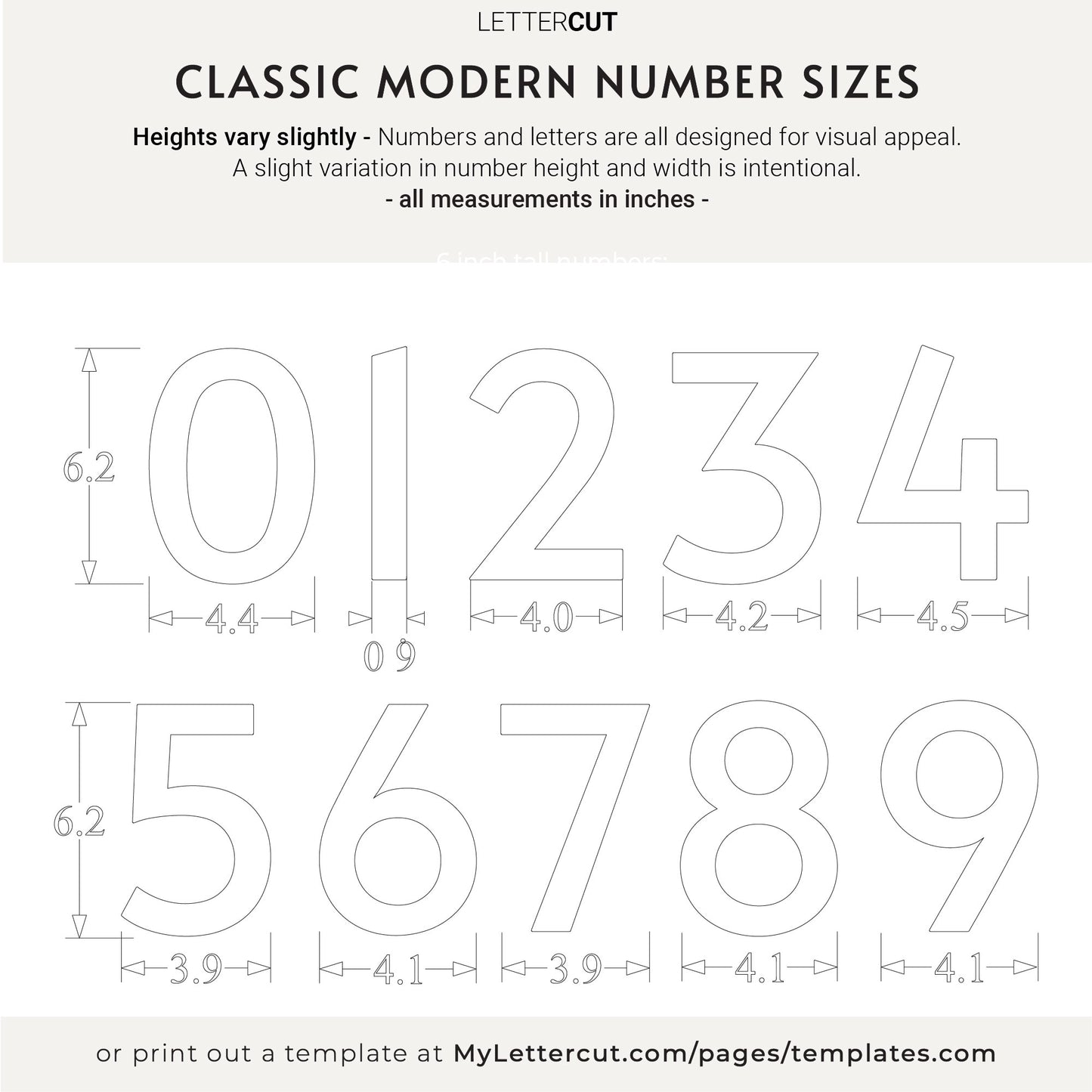 6 inch CLASSIC MODERN house numbers for address signs