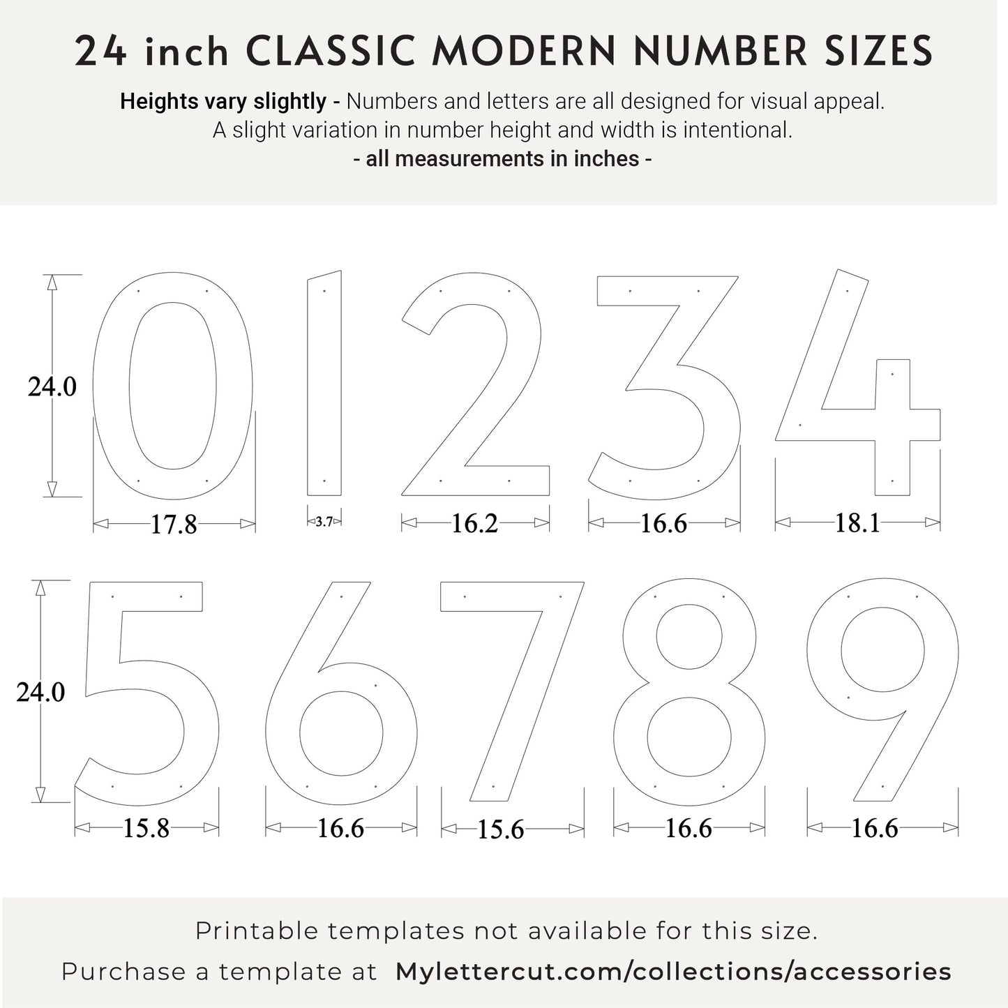 24 inch CLASSIC MODERN house numbers and letters