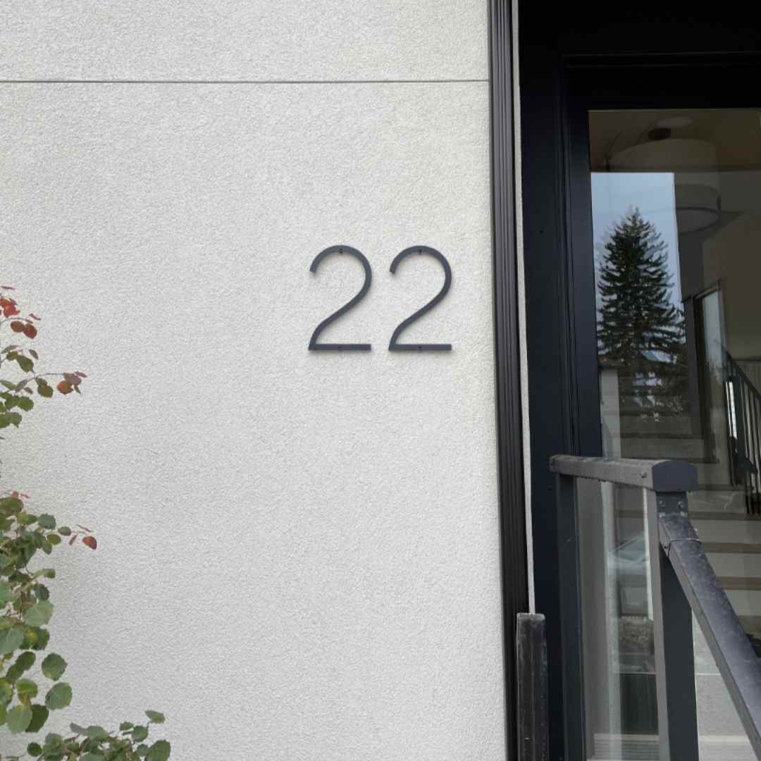 THIN MODERN house numbers for a unique address number sign