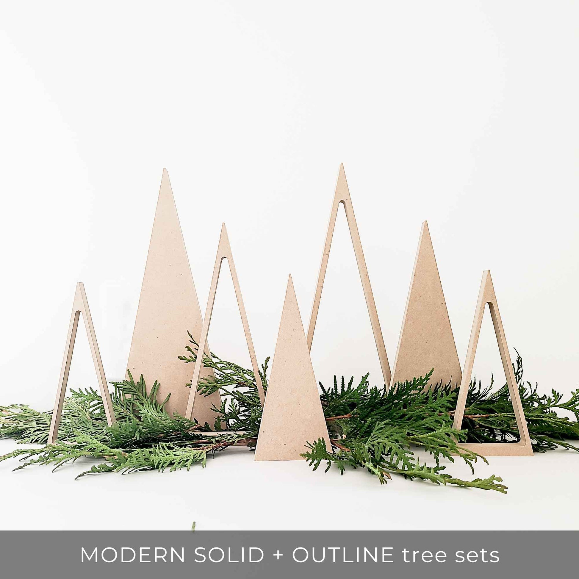 Wooden tree decor for simple Modern Christmas decor