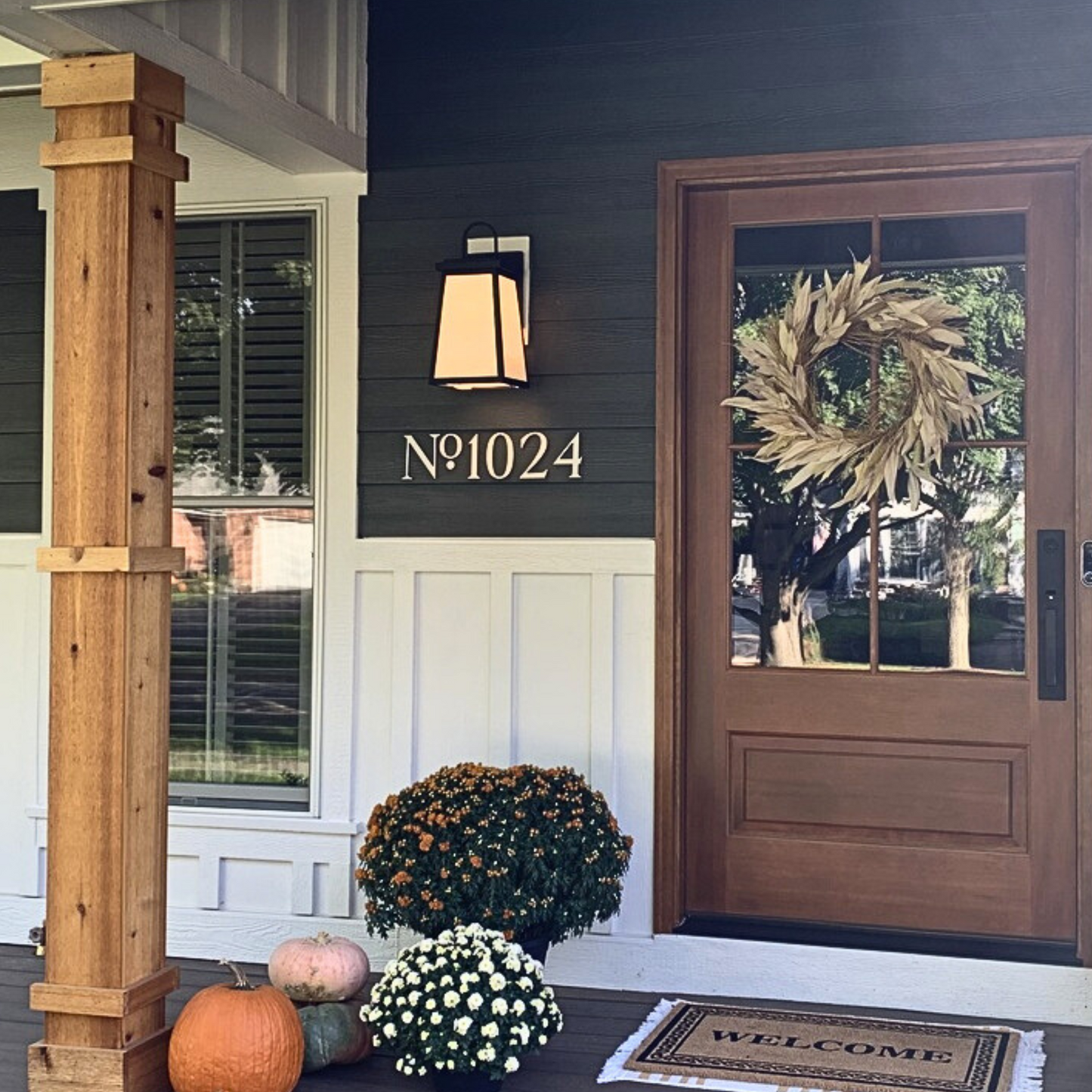 5 inch ROMAN SERIF house numbers and letters for a traditional address sign