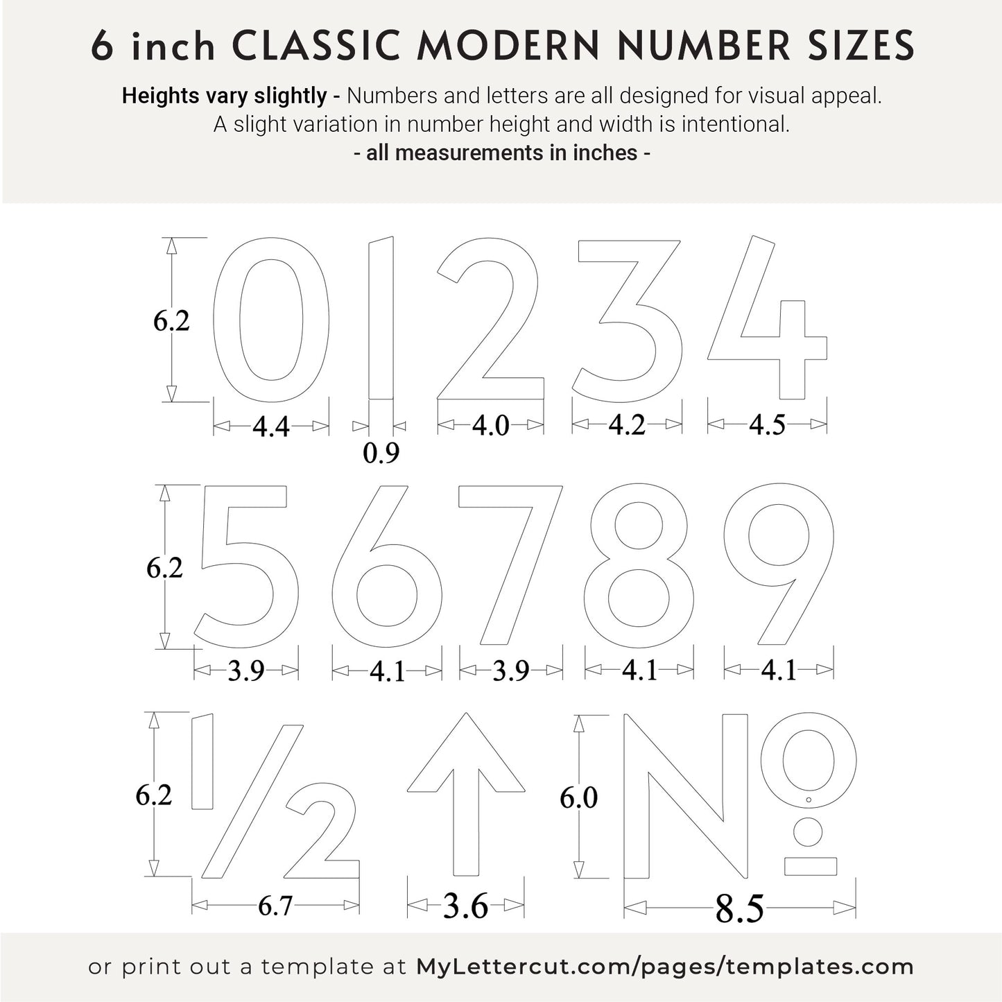 6 inch CLASSIC MODERN house numbers for address signs