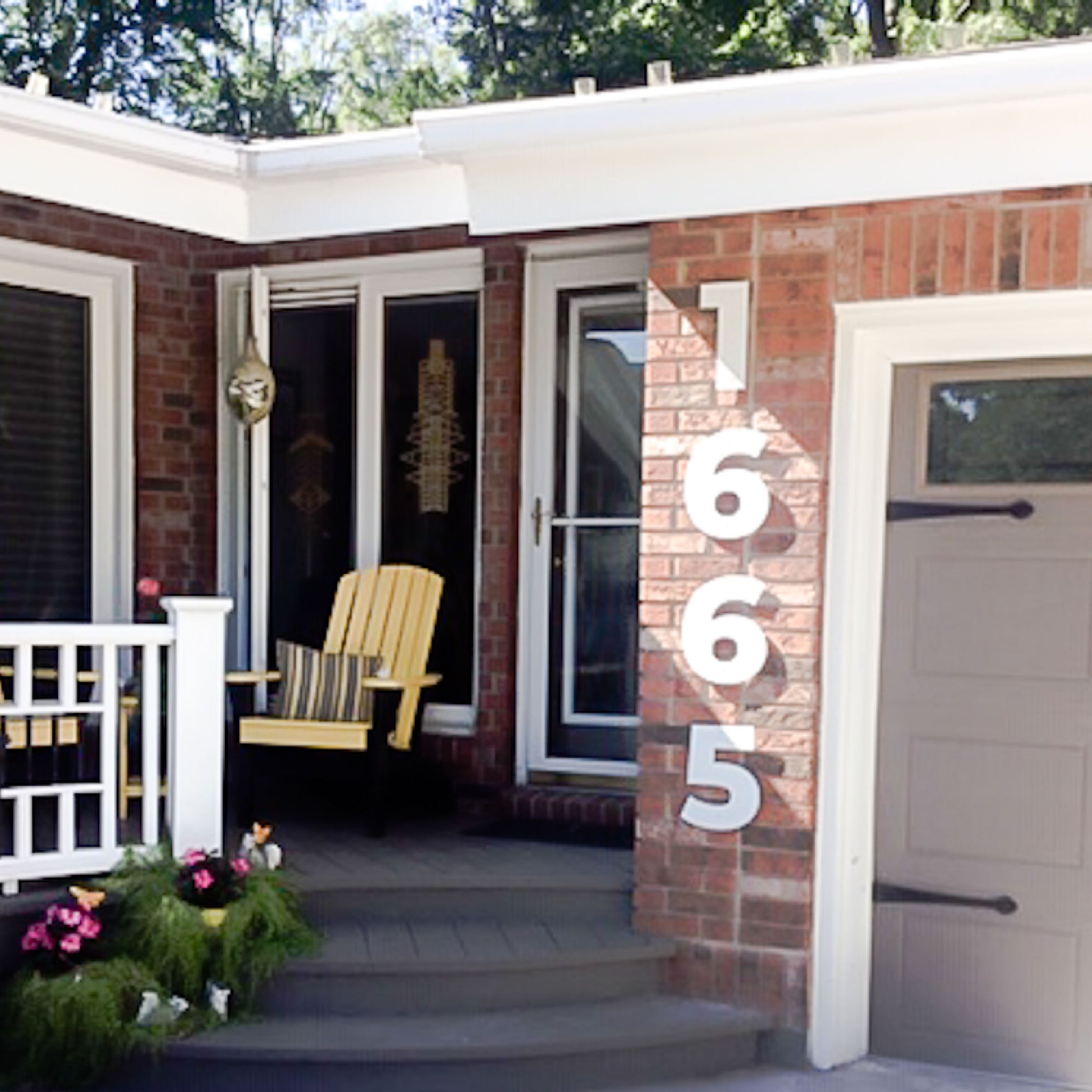 Bold white address numbers for modern house numbers