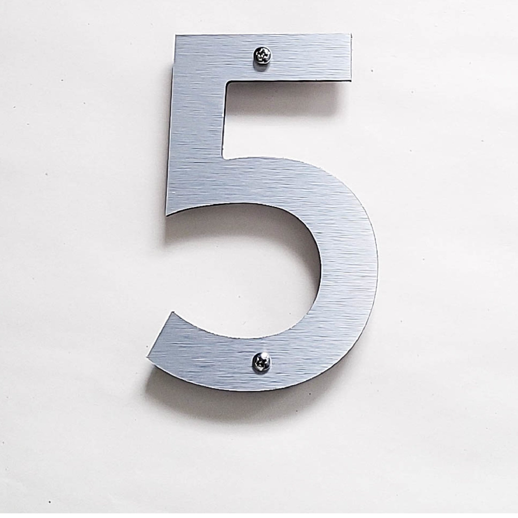 Classic Modern brushed silver house number for modern address sign