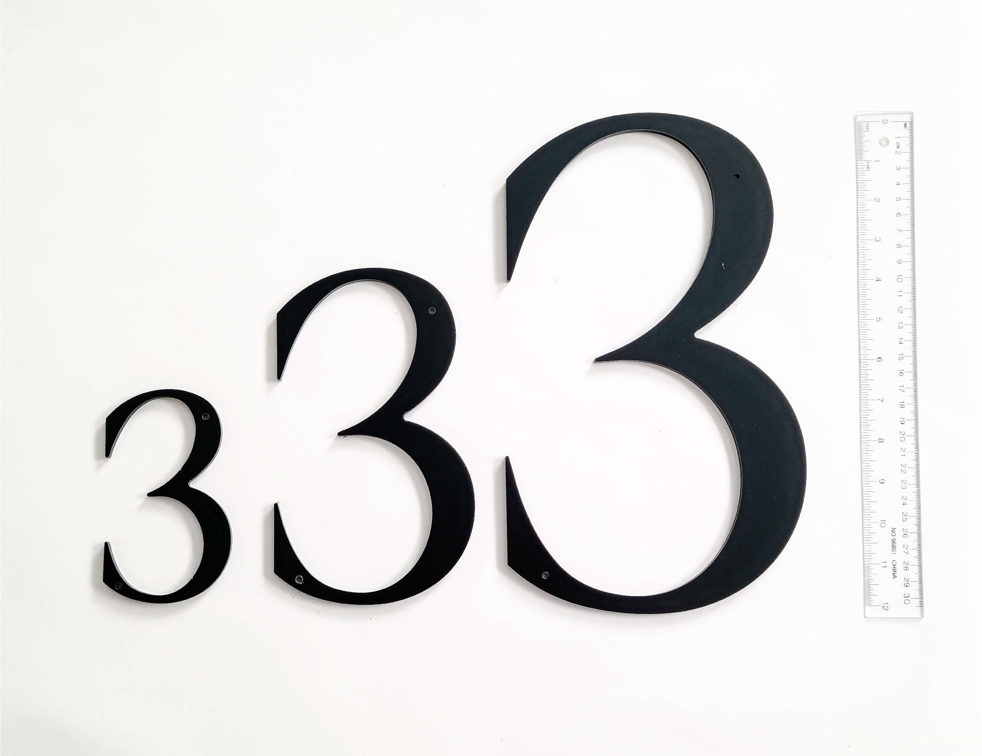 ROMAN SERIF house number sizes