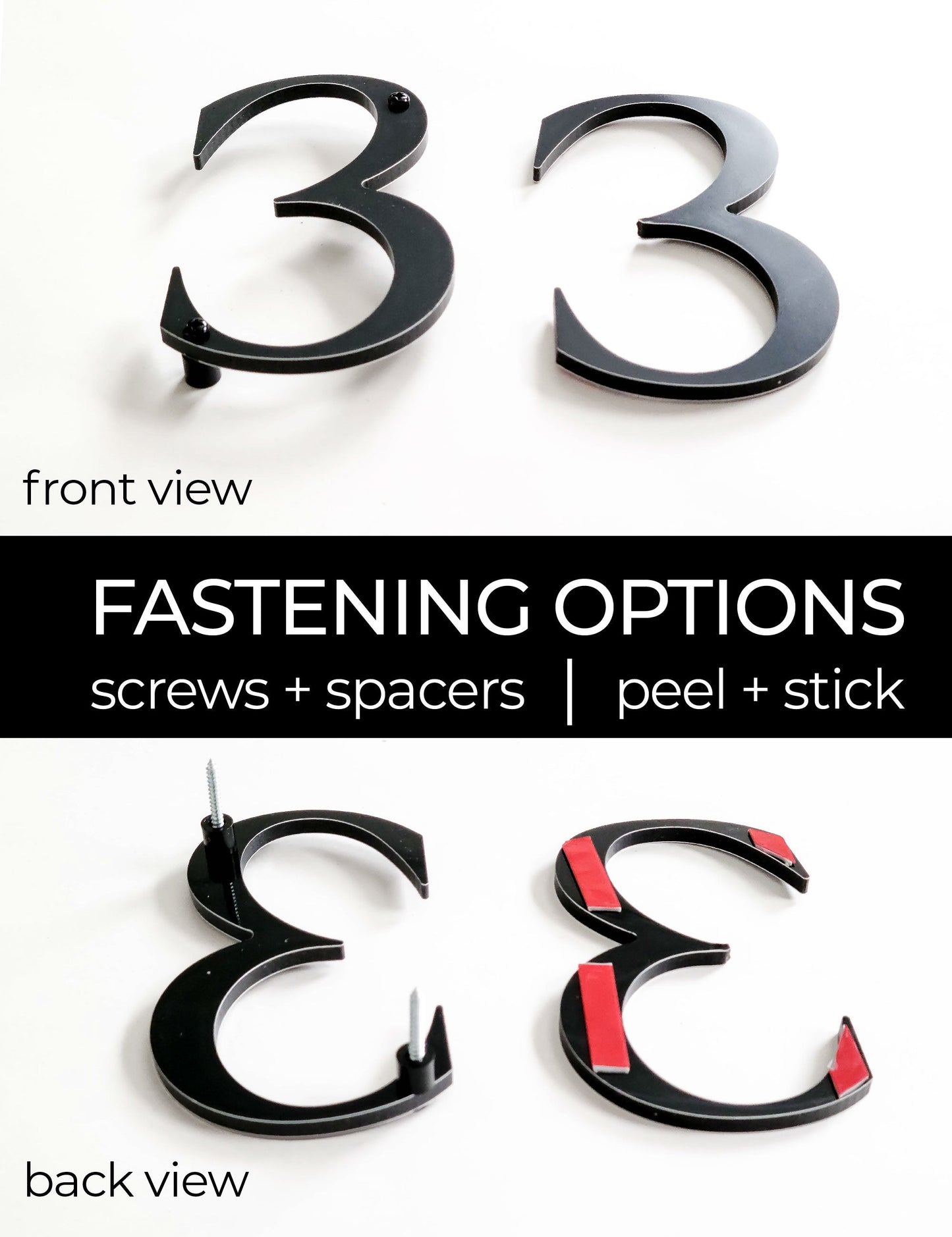 ROMAN SERIF house number fastening options