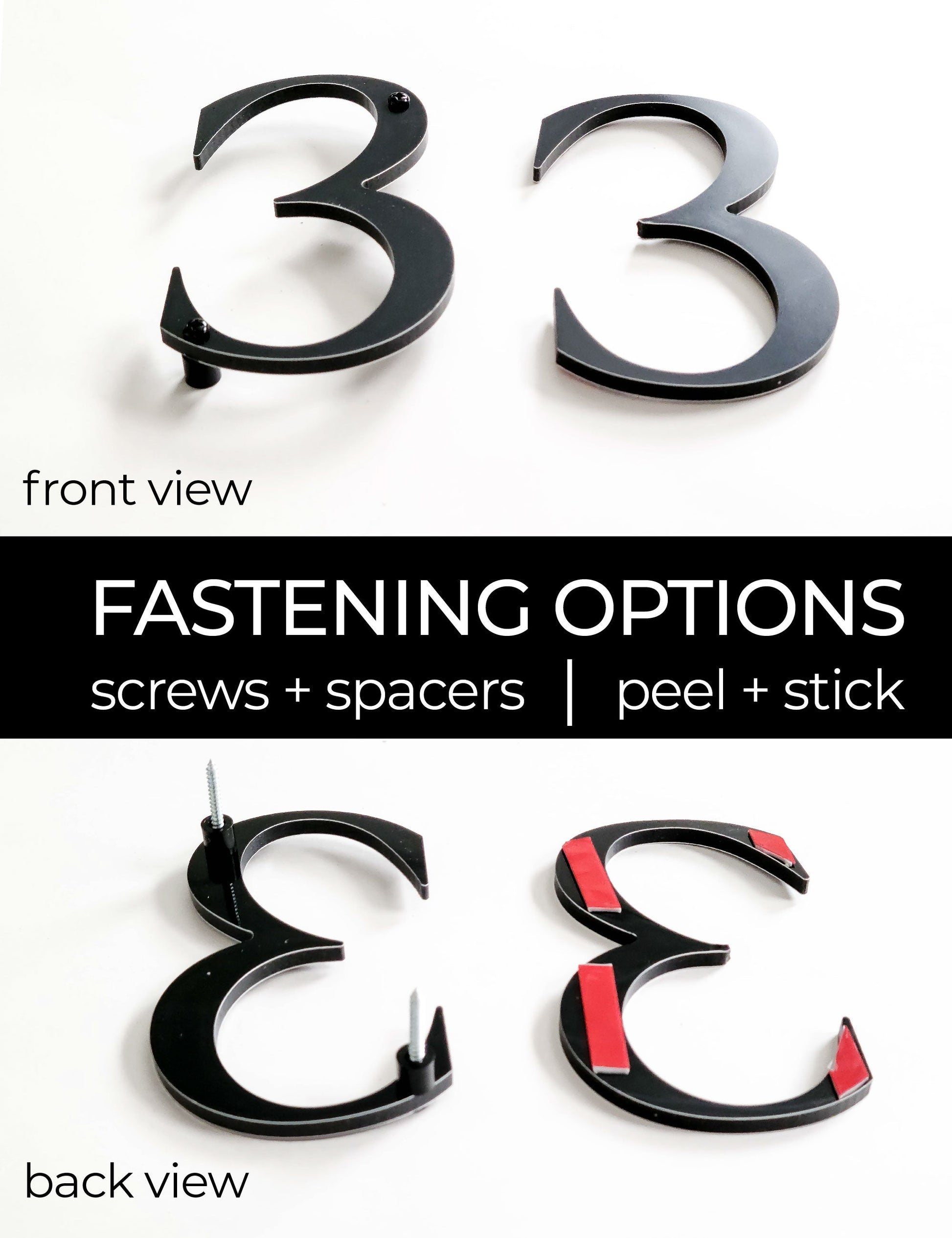 ROMAN SERIF house number fastening options