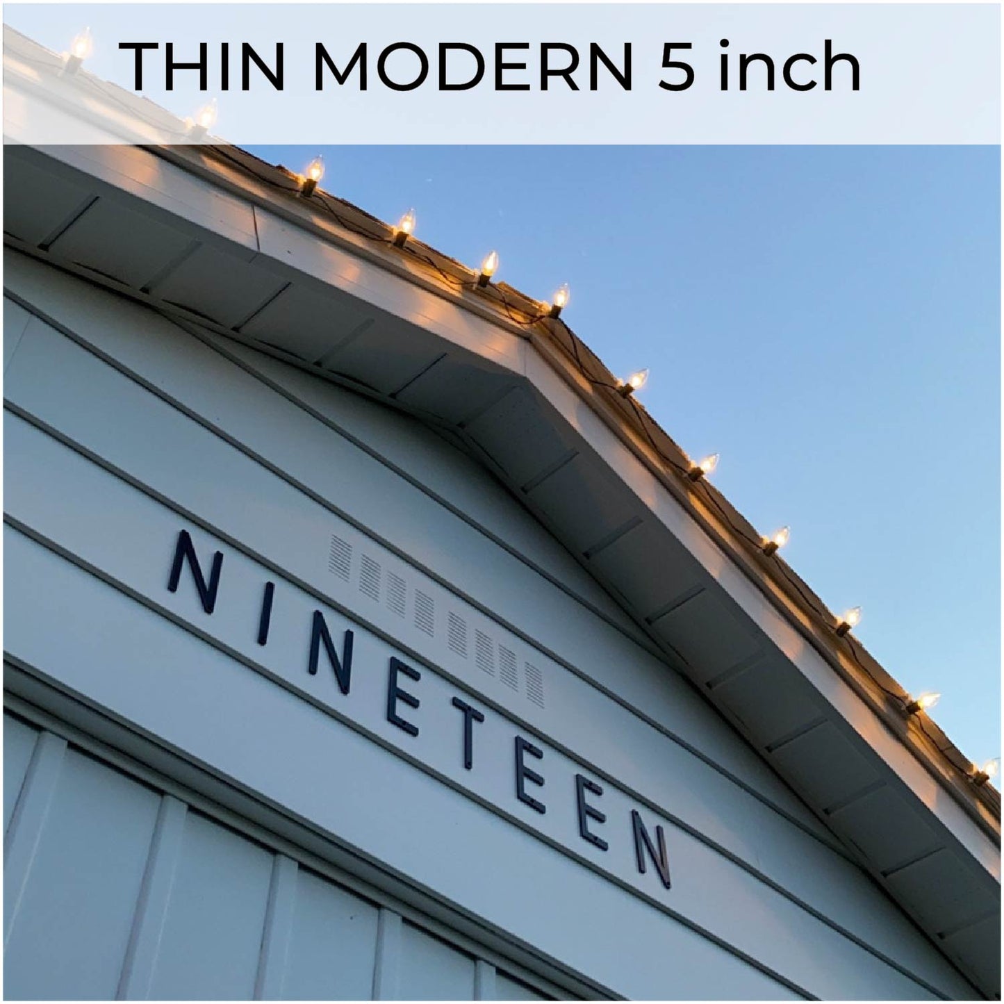 THIN MODERN house numbers and letters for a written number address sign