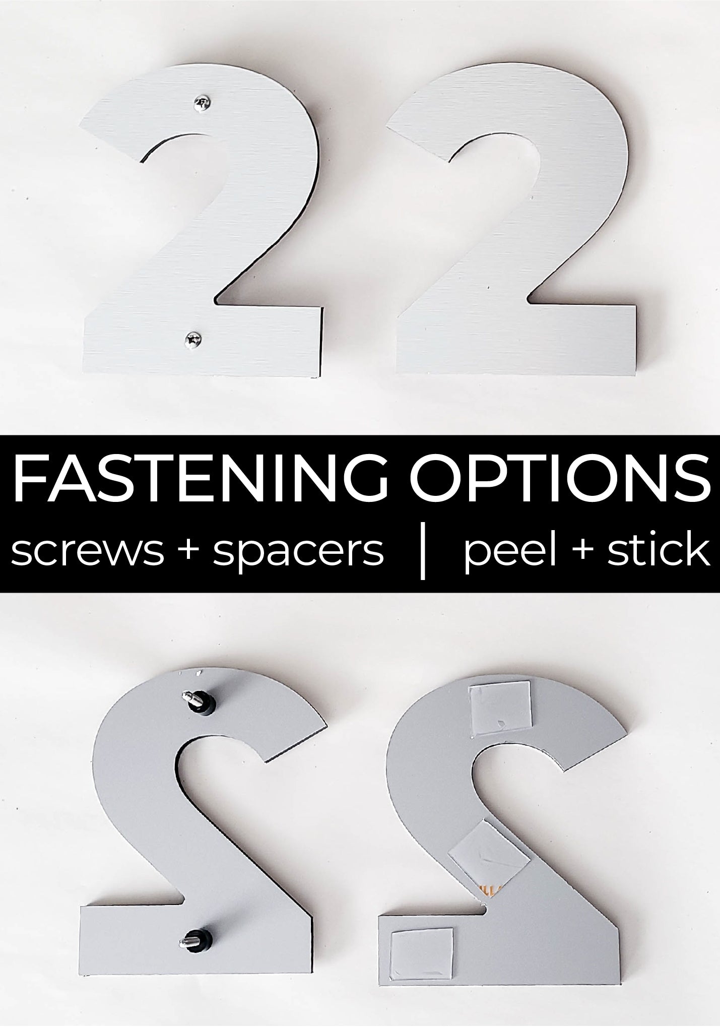 BOLD RETRO house numbers in brushed silver