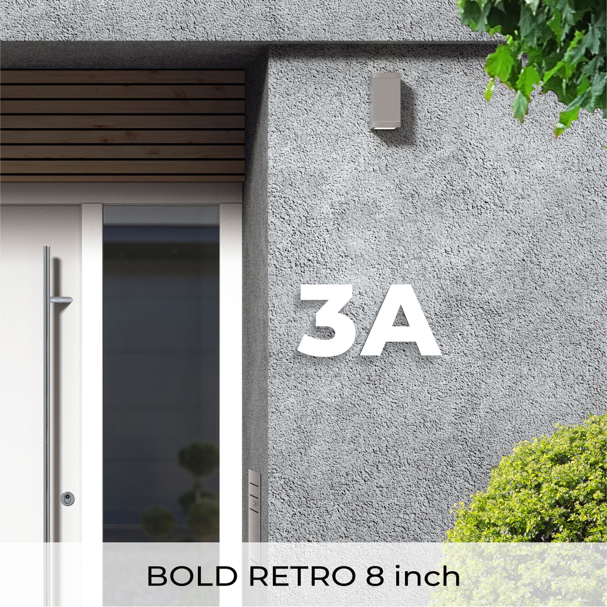 white BOLD RETRO house numbers