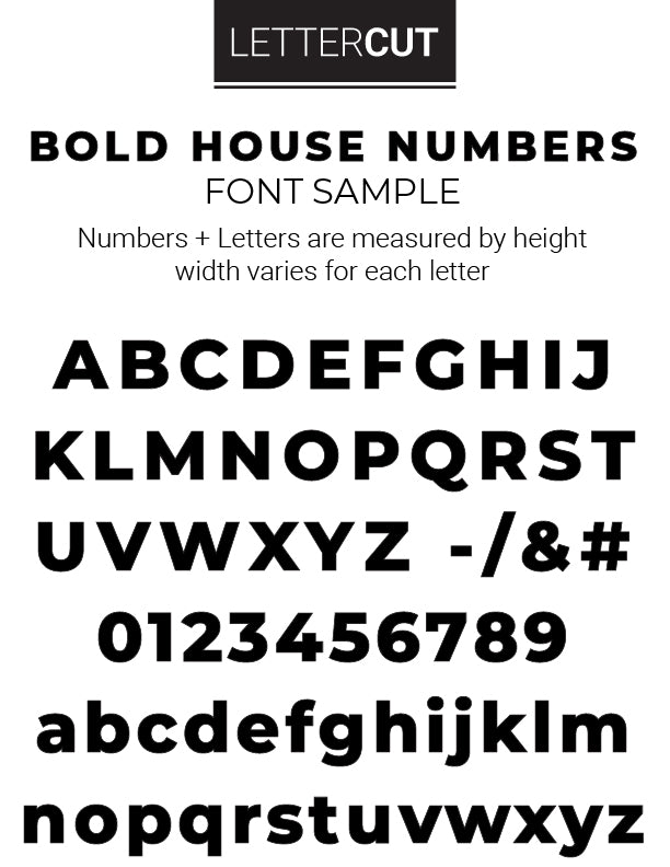 BOLD RETRO house numbers in brushed silver