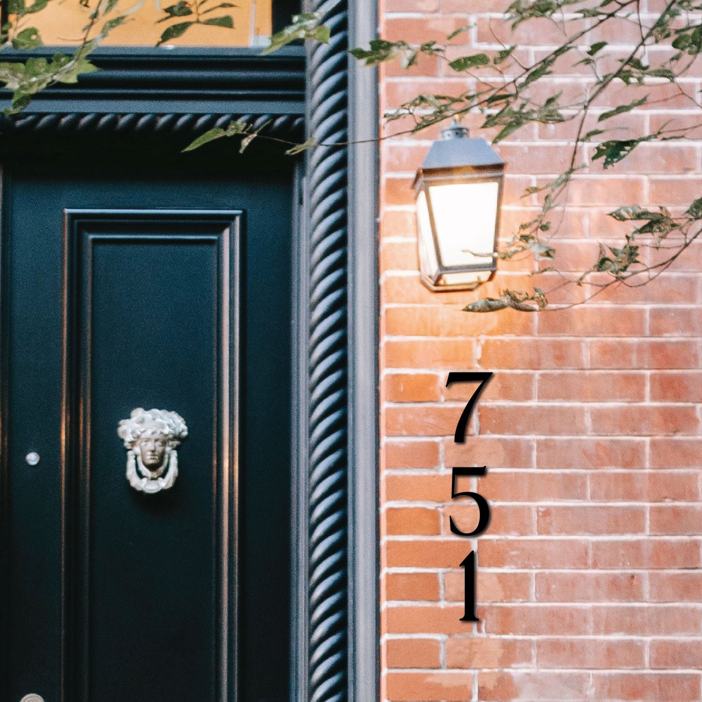 Black ROMAN SERIF house numbers for modern address signs