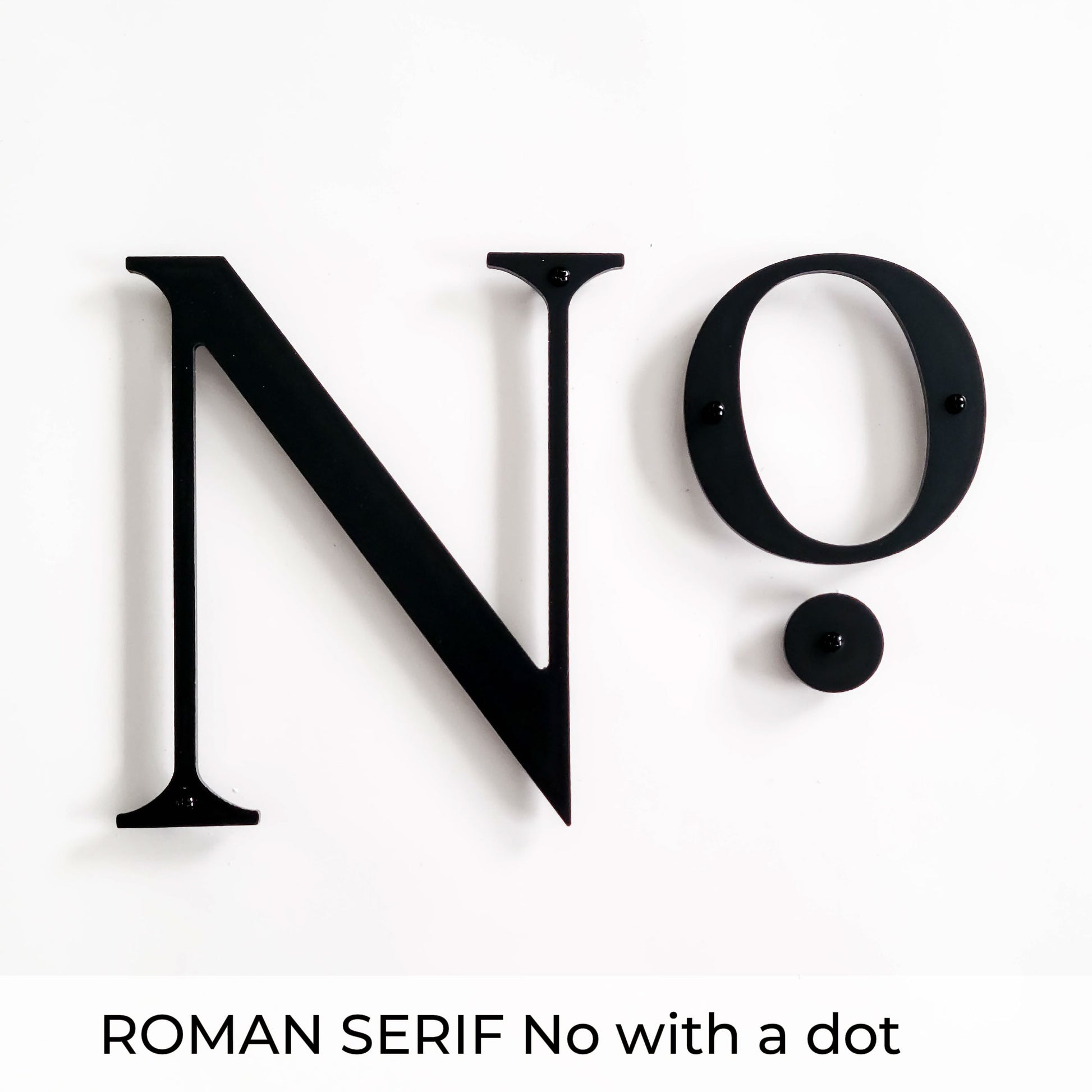 black ROMAN SERIF house numbers and No letters