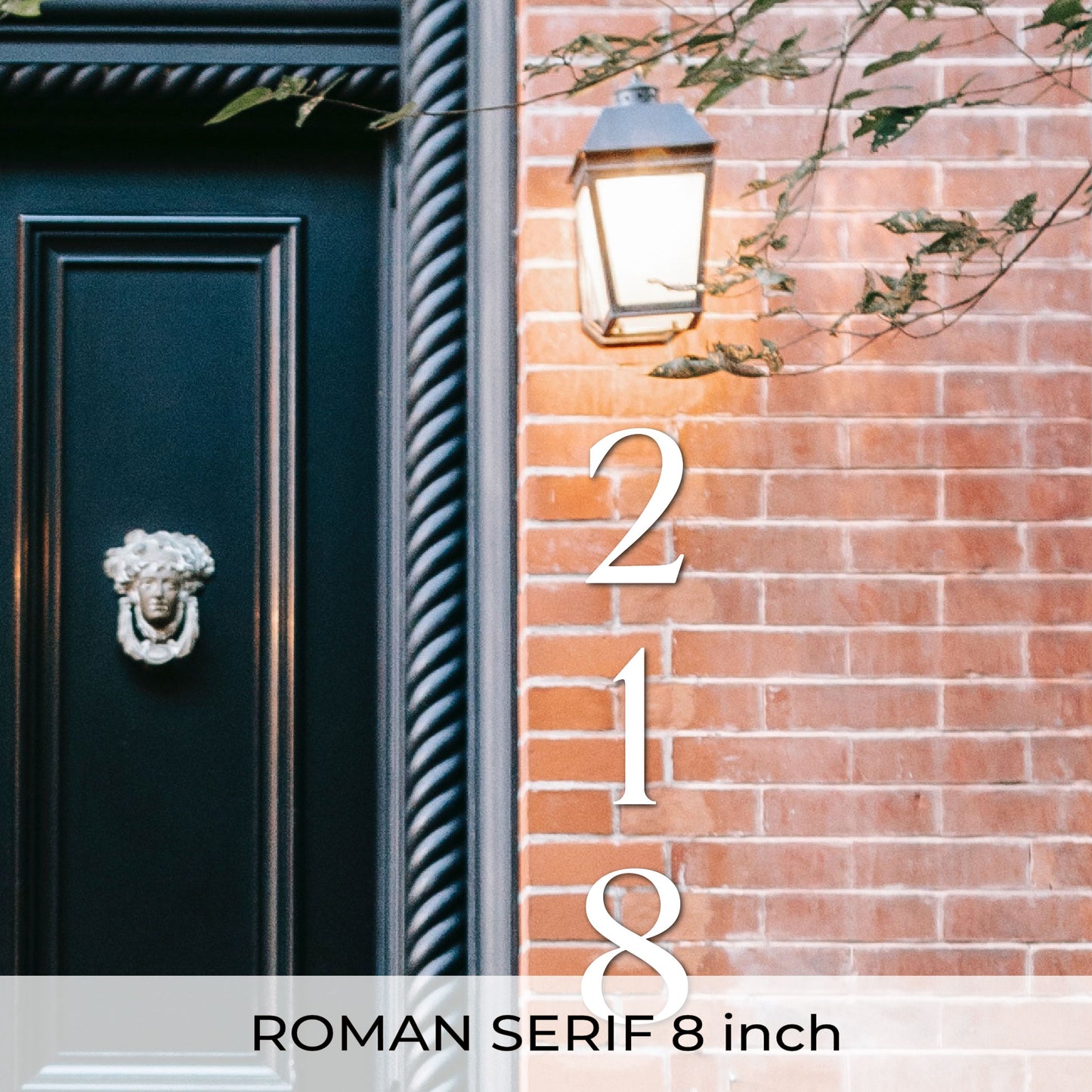 white ROMAN SERIF house numbers and letters