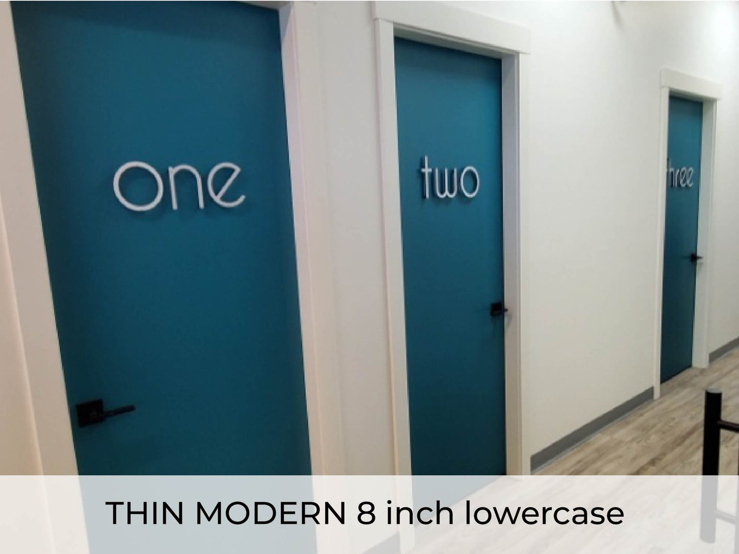 THIN MODERN address numbers and letters in white