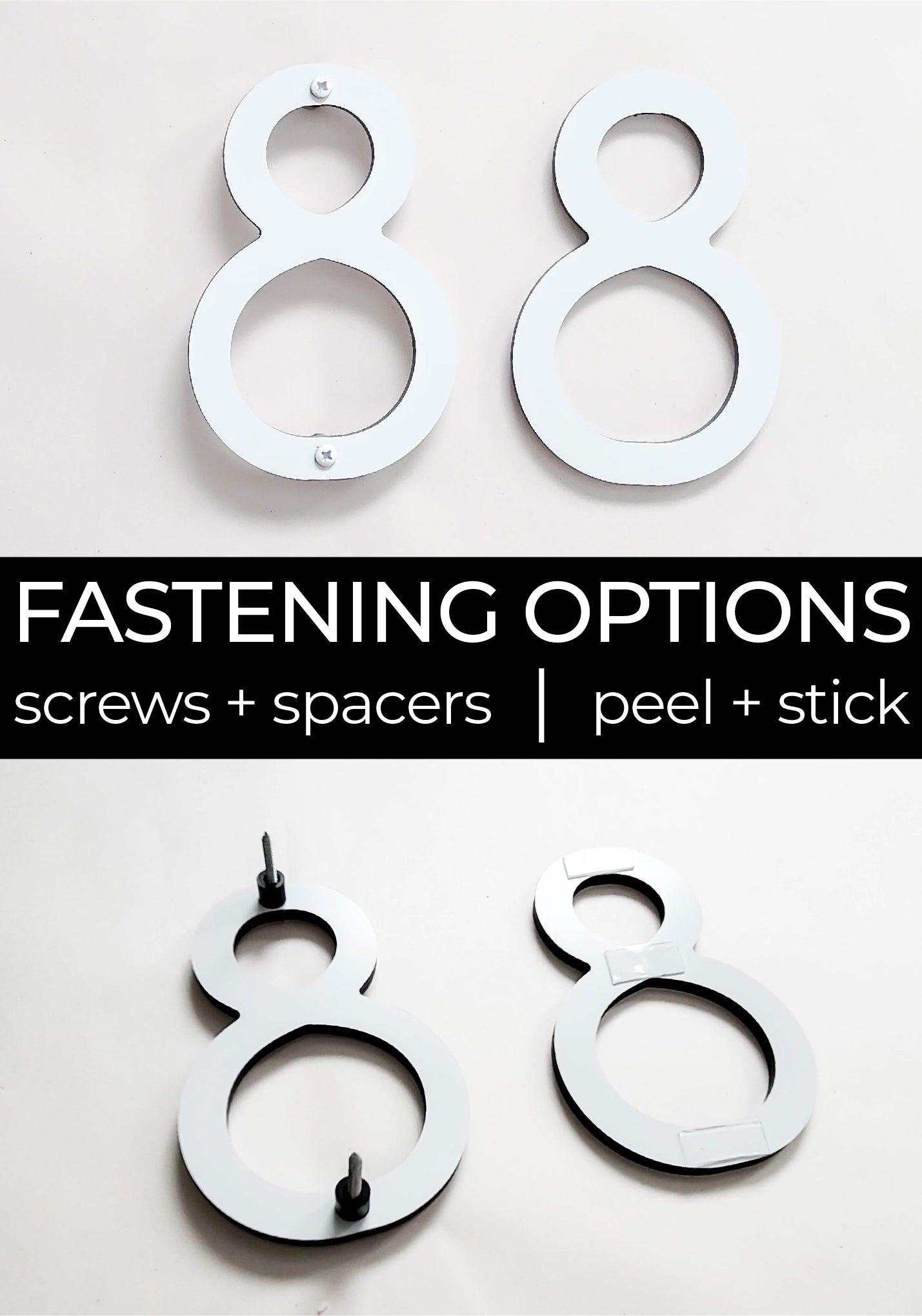THIN MODERN address numbers and letters in white