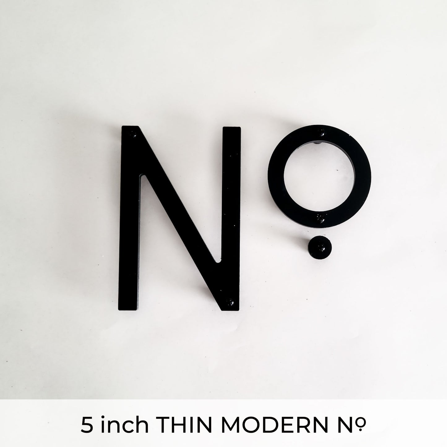 black THIN MODERN house numbers and No letters