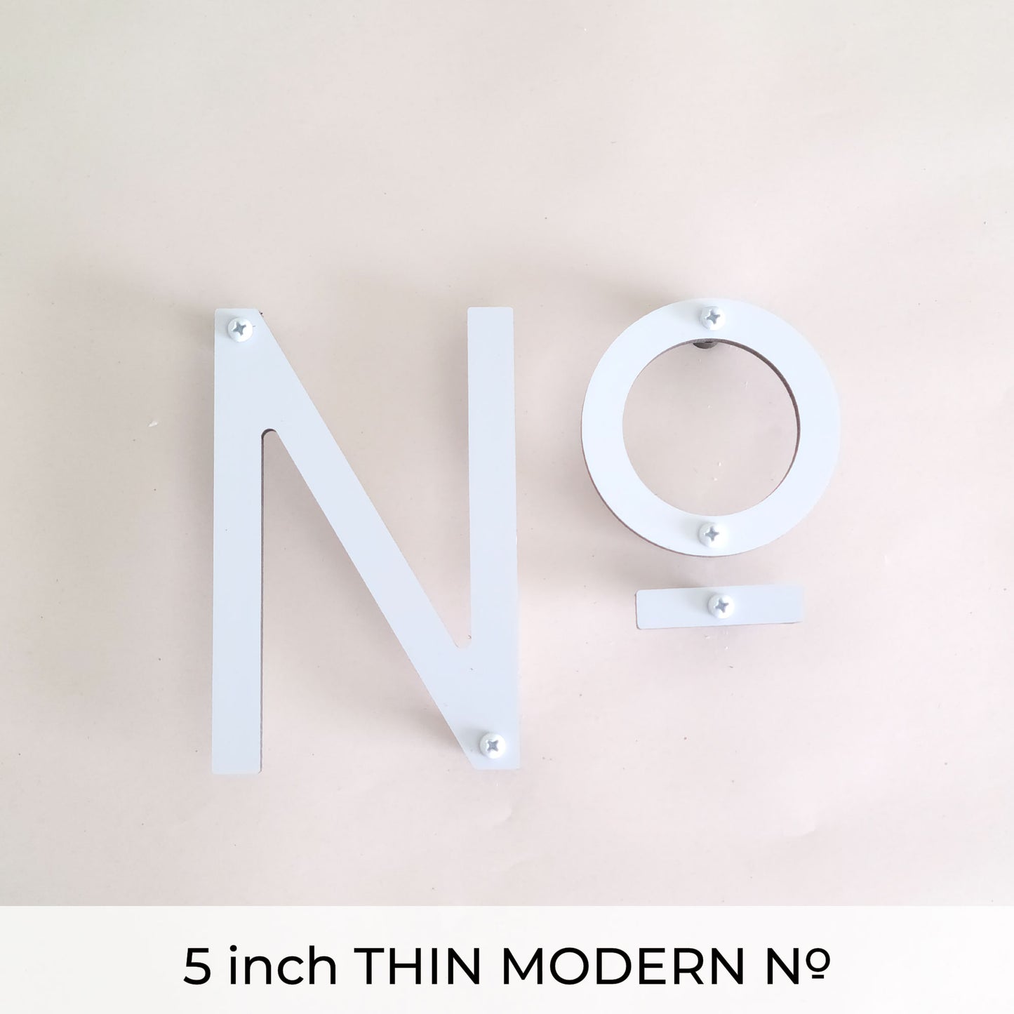 white THIN MODERN house numbers and No letters