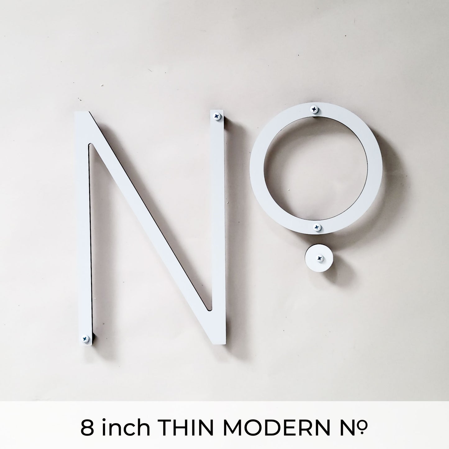 brushed silver THIN MODERN house numbers and No letters