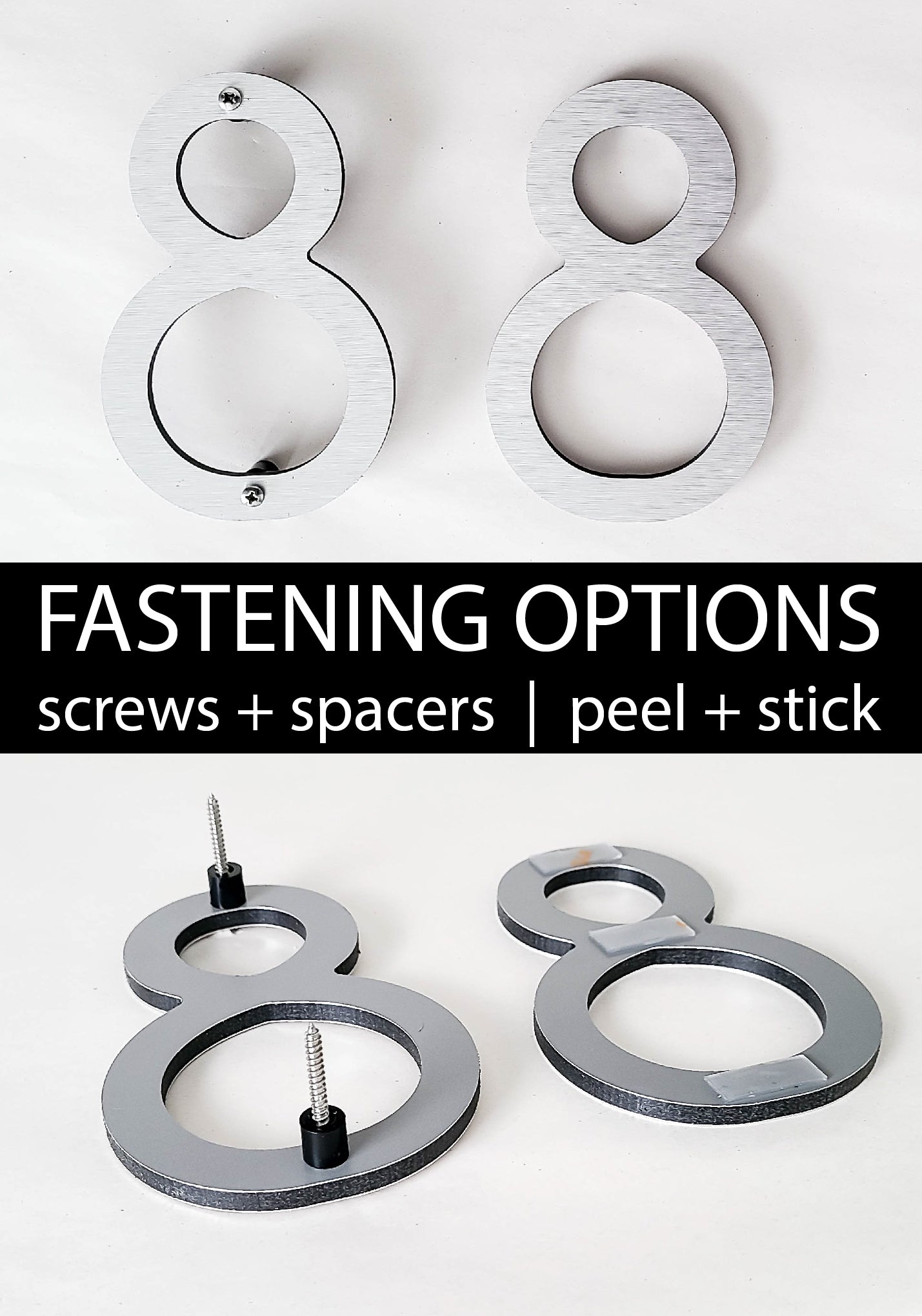 THIN MODERN Silver House Numbers and Letters