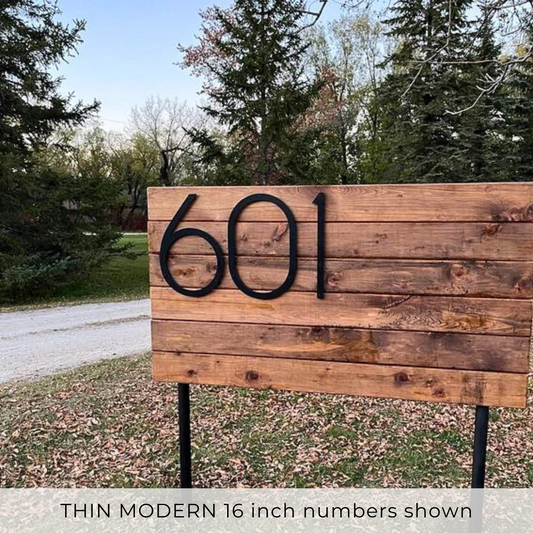 16 inch THIN MODERN house numbers and letters