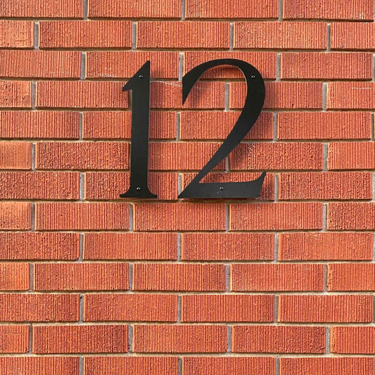 10 inch ROMAN SERIF house numbers for traditional address signs