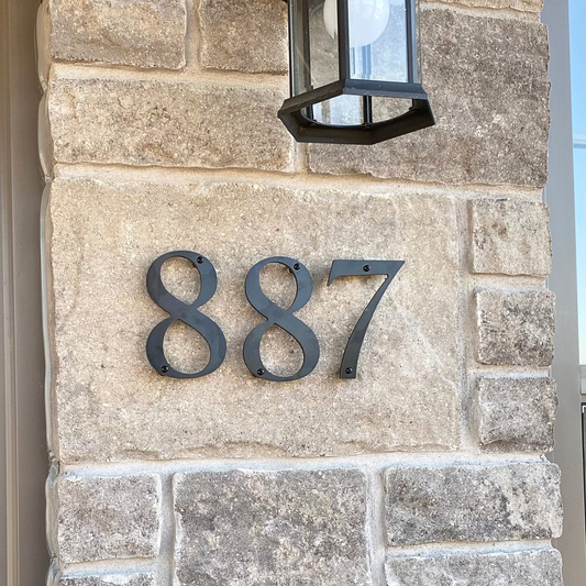 5 inch ROMAN SERIF house numbers and letters for a traditional address sign