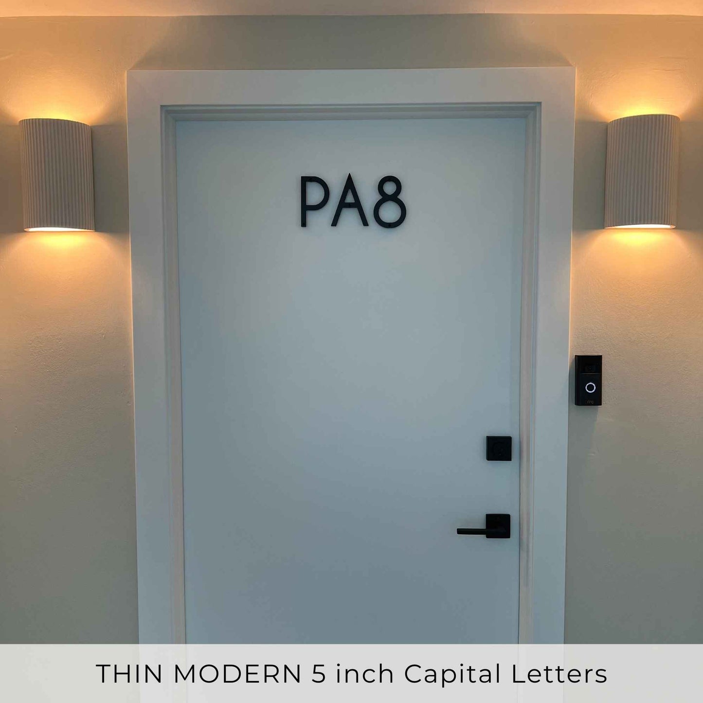 THIN MODERN house numbers and letters to personalize office doors and apartment doors