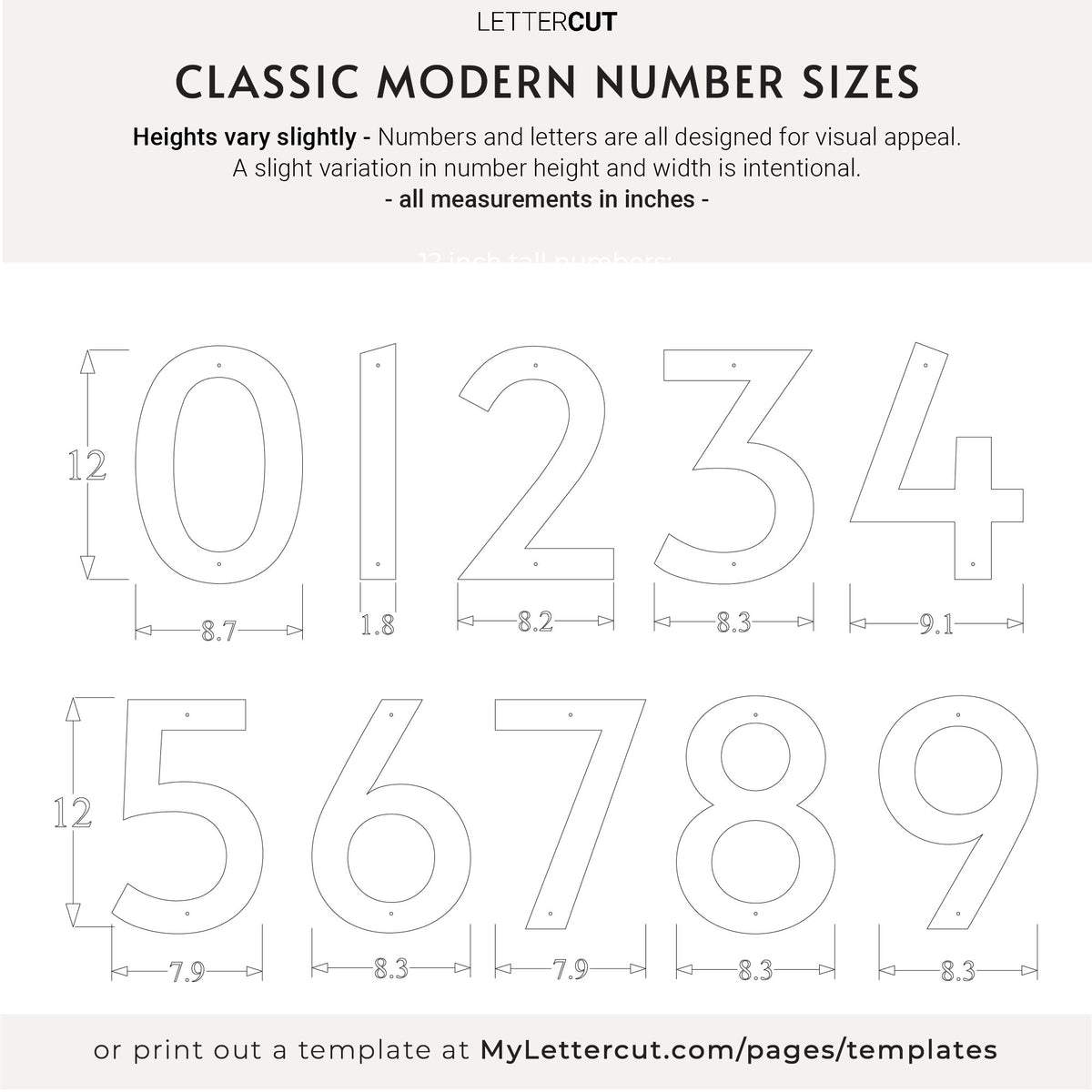 Address Numbers Small 12 inch CLASSIC MODERN house numbers for address signs – LETTERCUT