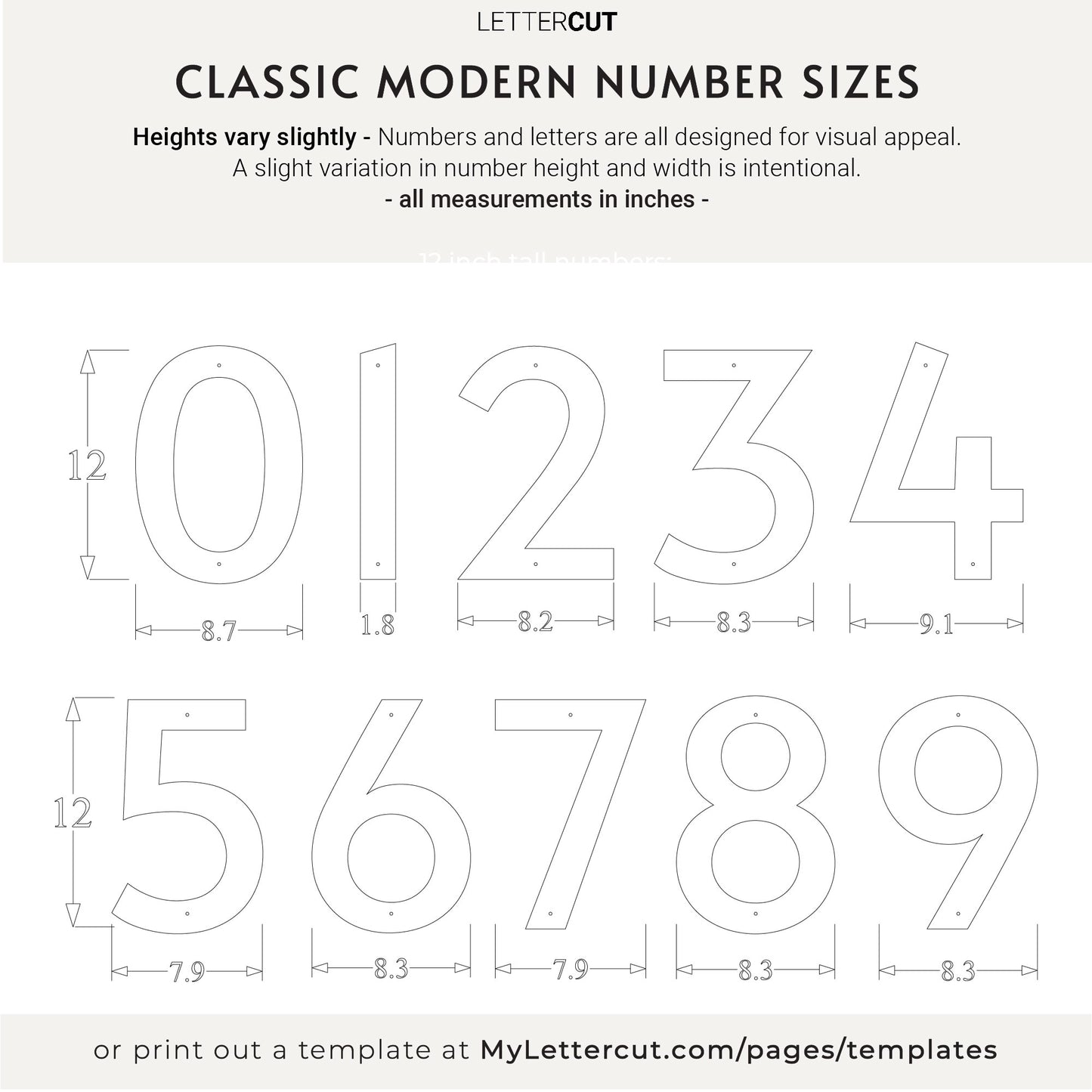 12 inch CLASSIC MODERN house numbers for address signs