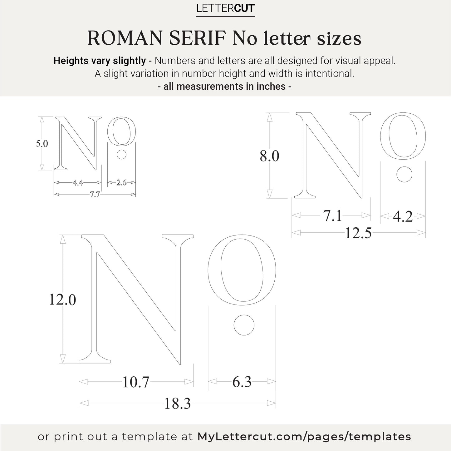 8 inch ROMAN SERIF house numbers for modern address signs