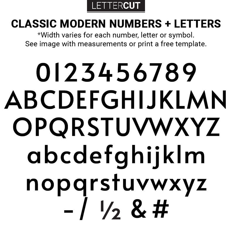 4 inch CLASSIC MODERN house numbers for address signs