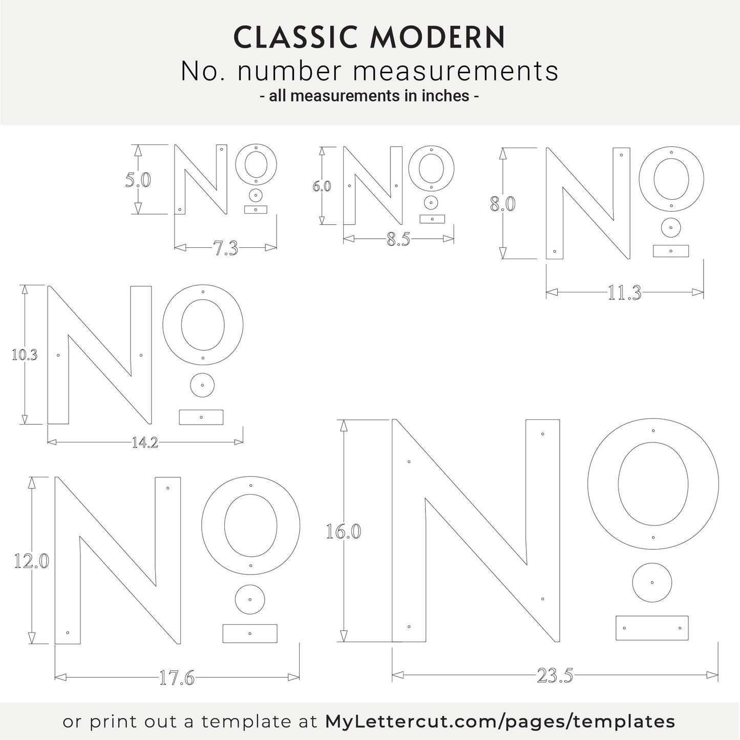 CLASSIC MODERN House No. letters for address sign