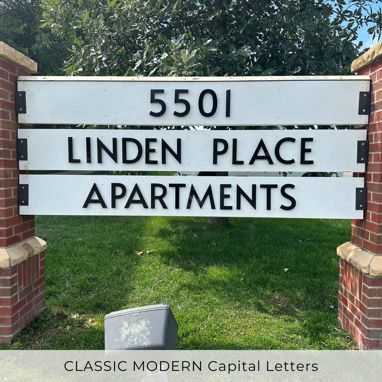 CLASSIC MODERN numbers and letters for an exterior apartment or condo sign