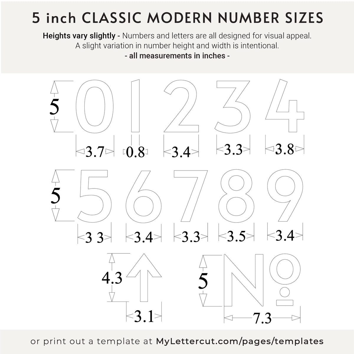 5 inch CLASSIC MODERN house numbers for address signs – LETTERCUT