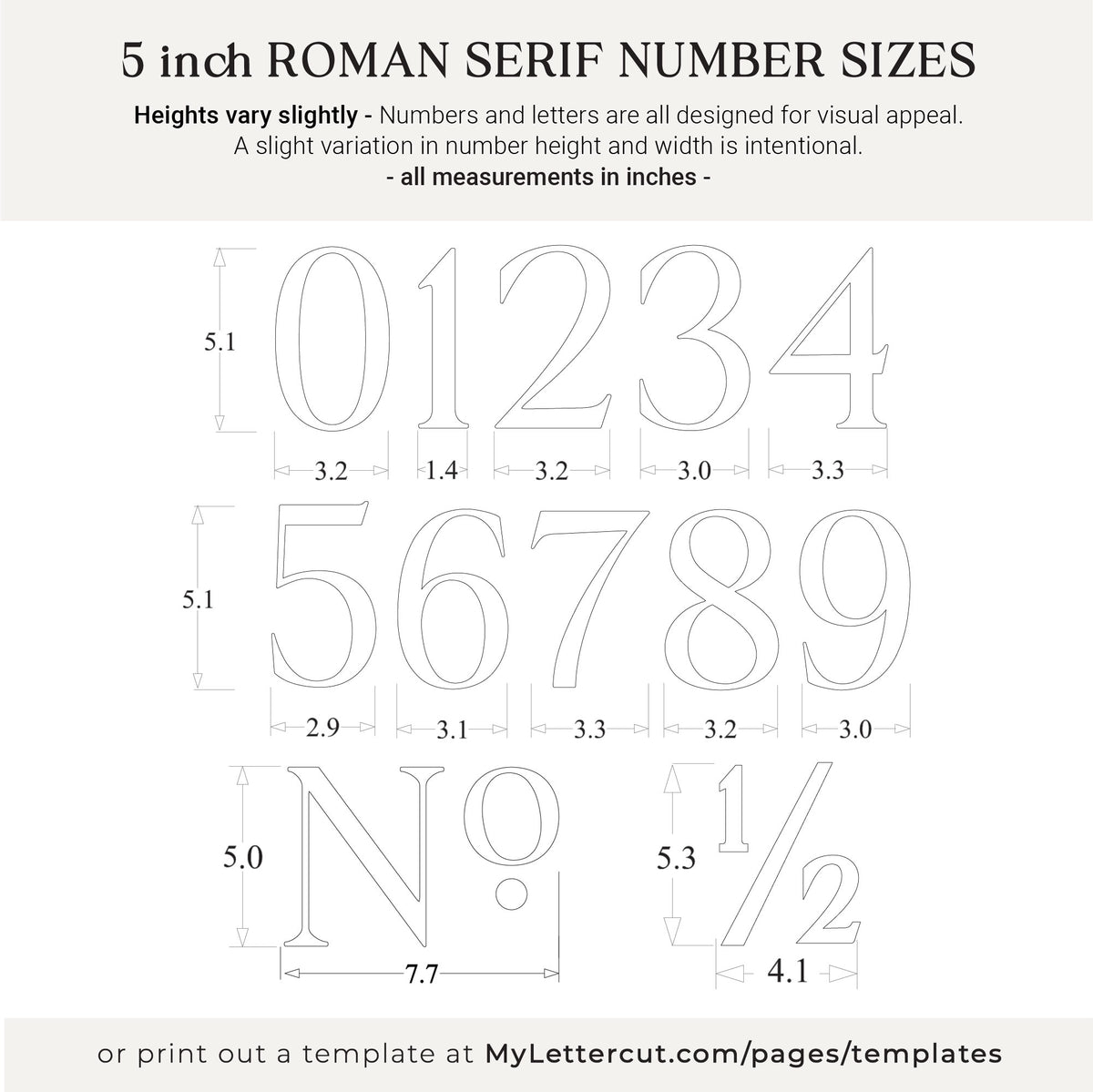 5 inch ROMAN SERIF house numbers and letters for a traditional address ...