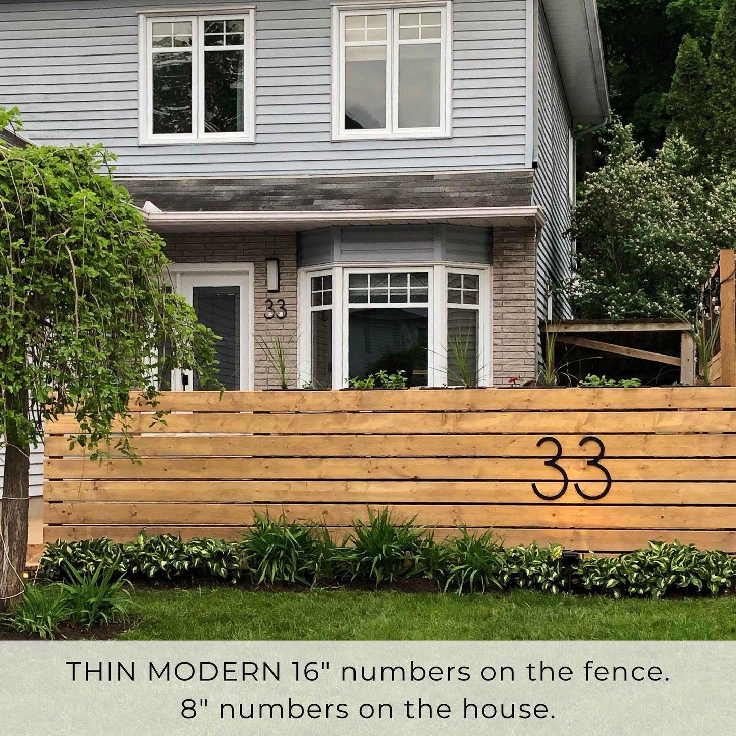 16 inch THIN MODERN house numbers and letters