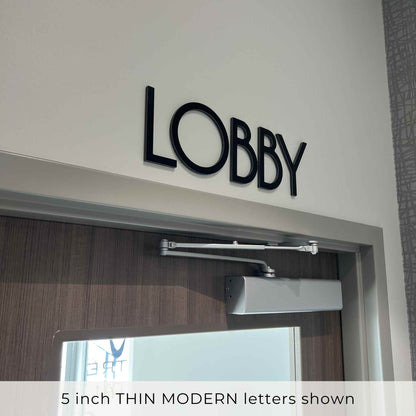 THIN MODERN black business and address sign letters