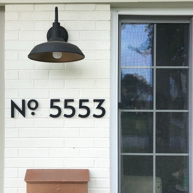 classic modern house numbers and letters for a modern address sign