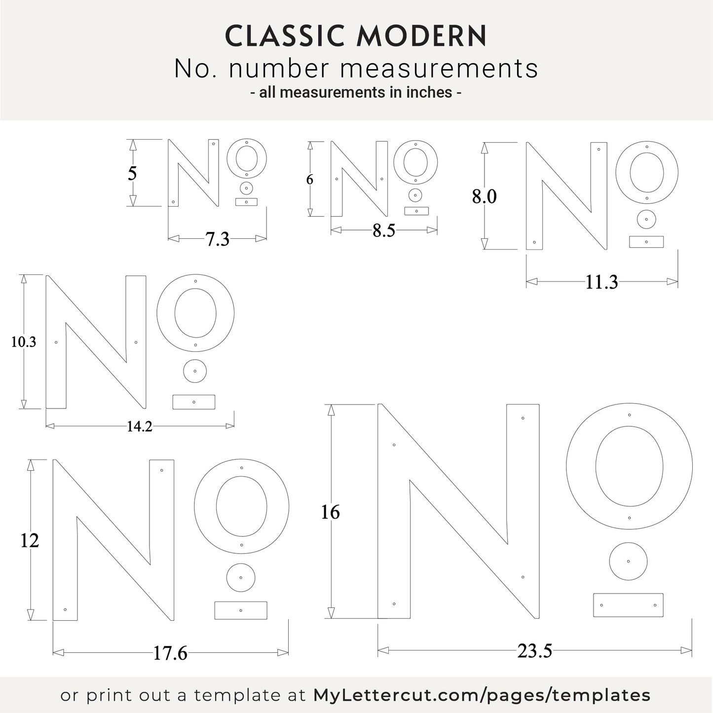 8 inch CLASSIC MODERN House numbers and letters