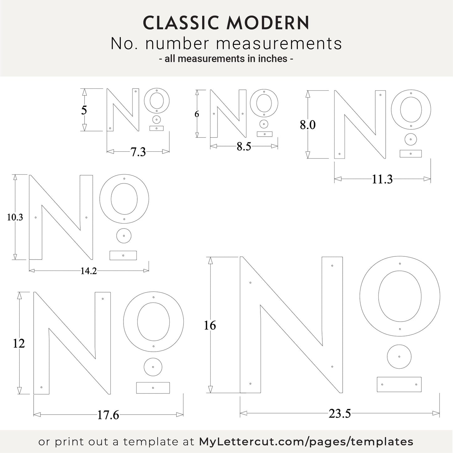 4 inch CLASSIC MODERN house numbers for address signs