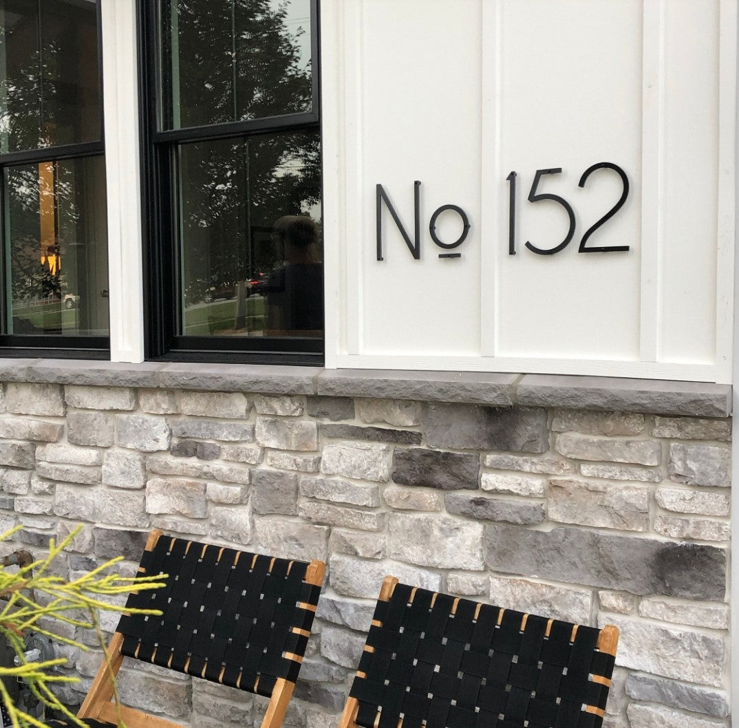 thin modern house numbers and letters for address sign