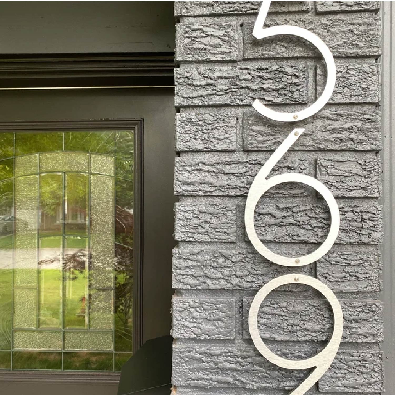 Brushed Nickel THIN MODERN house numbers for pretty address signs