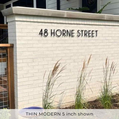 THIN MODERN black business and address sign letters