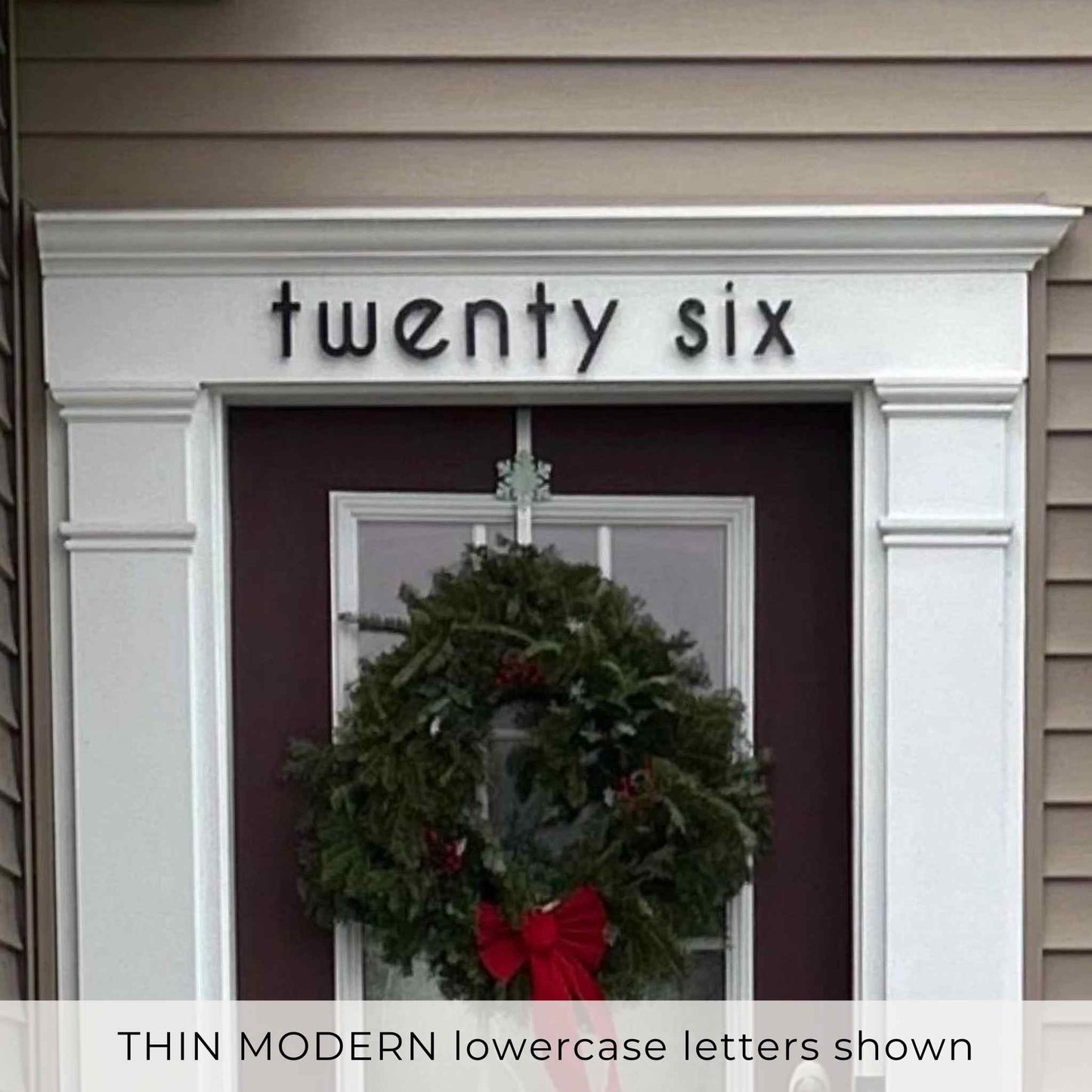 THIN MODERN house numbers and lowercase letters for a unique modern address number sign