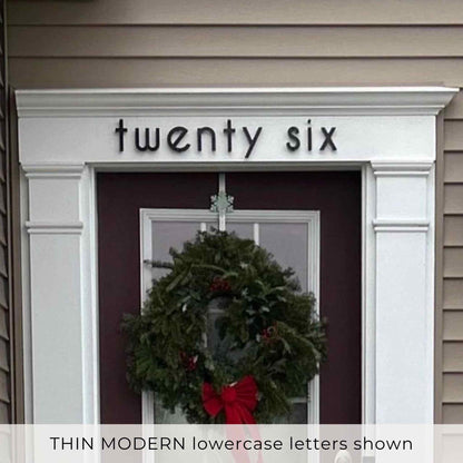 THIN MODERN black business and address sign letters