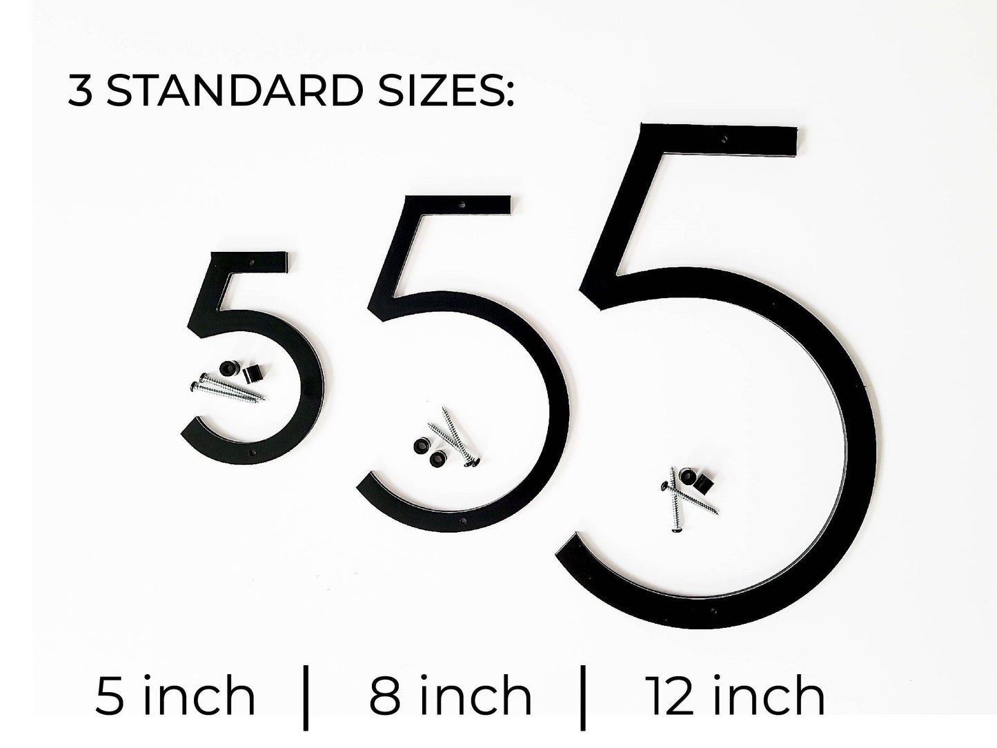 THIN MODERN house numbers sizes