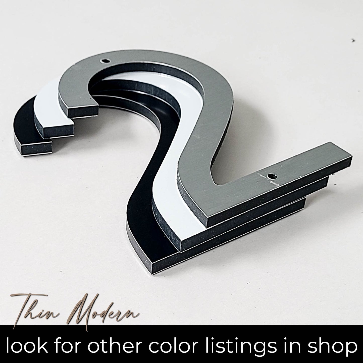 THIN MODERN house numbers and letters available in black white and silver